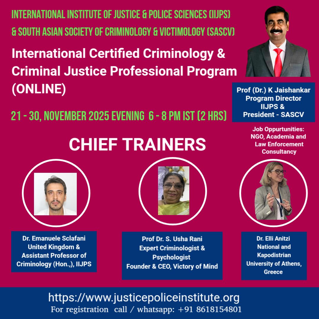 Criminology and criminal justice professional program poster