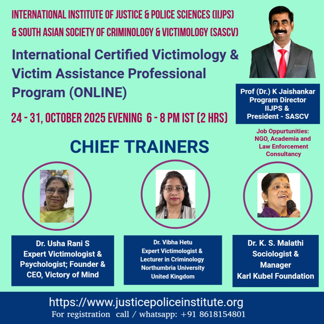 Victimology and victim assistance professional program poster